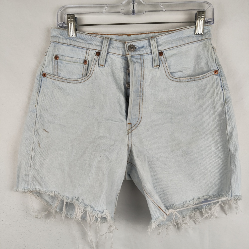 Levis 501 Shorts Mens 31 Light Wash Denim Cutoff Distressed Bermuda 5 Inseam